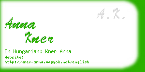 anna kner business card